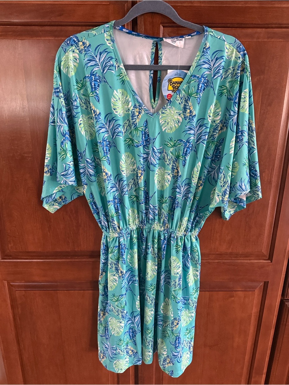 Banana Boat UPF 50+ Tropical Palm Shift Dress Cover-Up